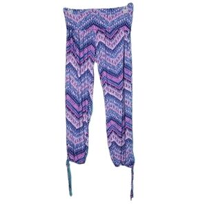 Live Love Dream Chevron Pattern Style Fold Over Waist Pants Women's Size Small